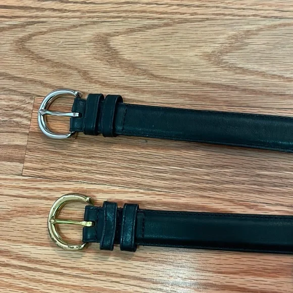 Two large Coach belts. Silver and gold Coach reversible Leather belt with 2 buckle | Mercari main image 4